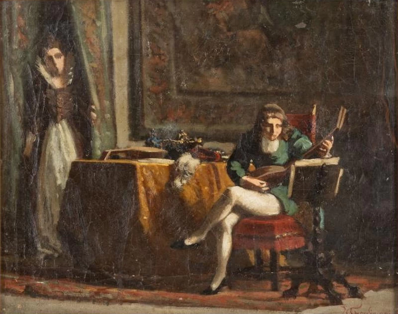 Suonatore di violino in interno